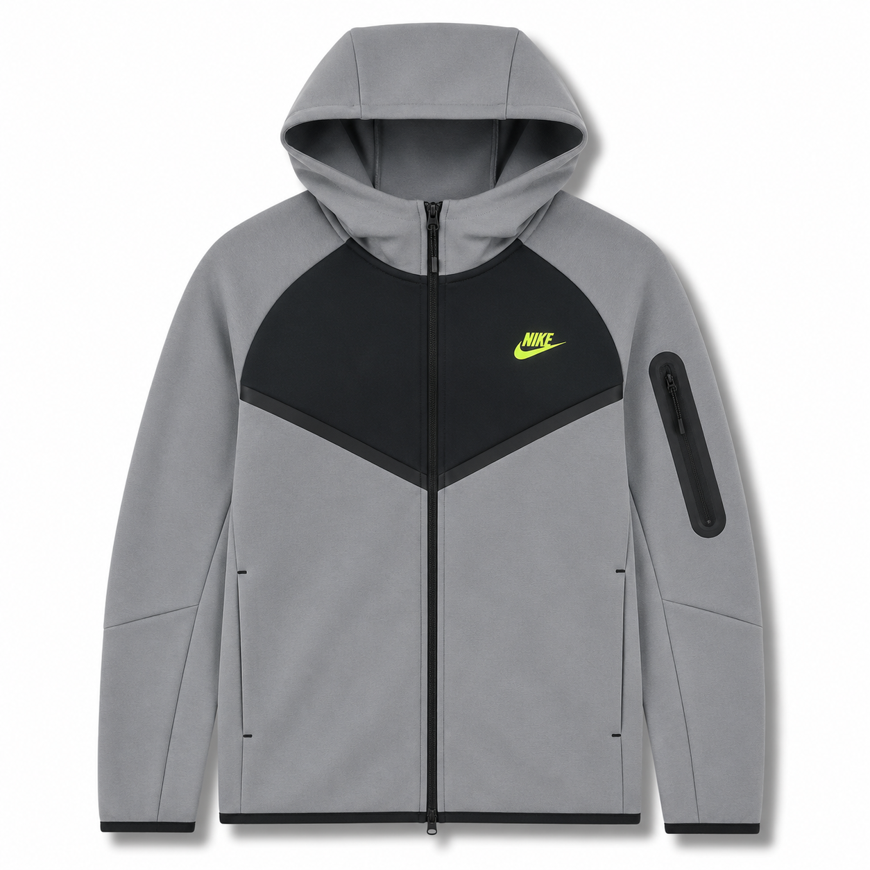 Nike Tech Fleece Full Zip Hoodie & Joggers Set Cool Grey/Volt 2025