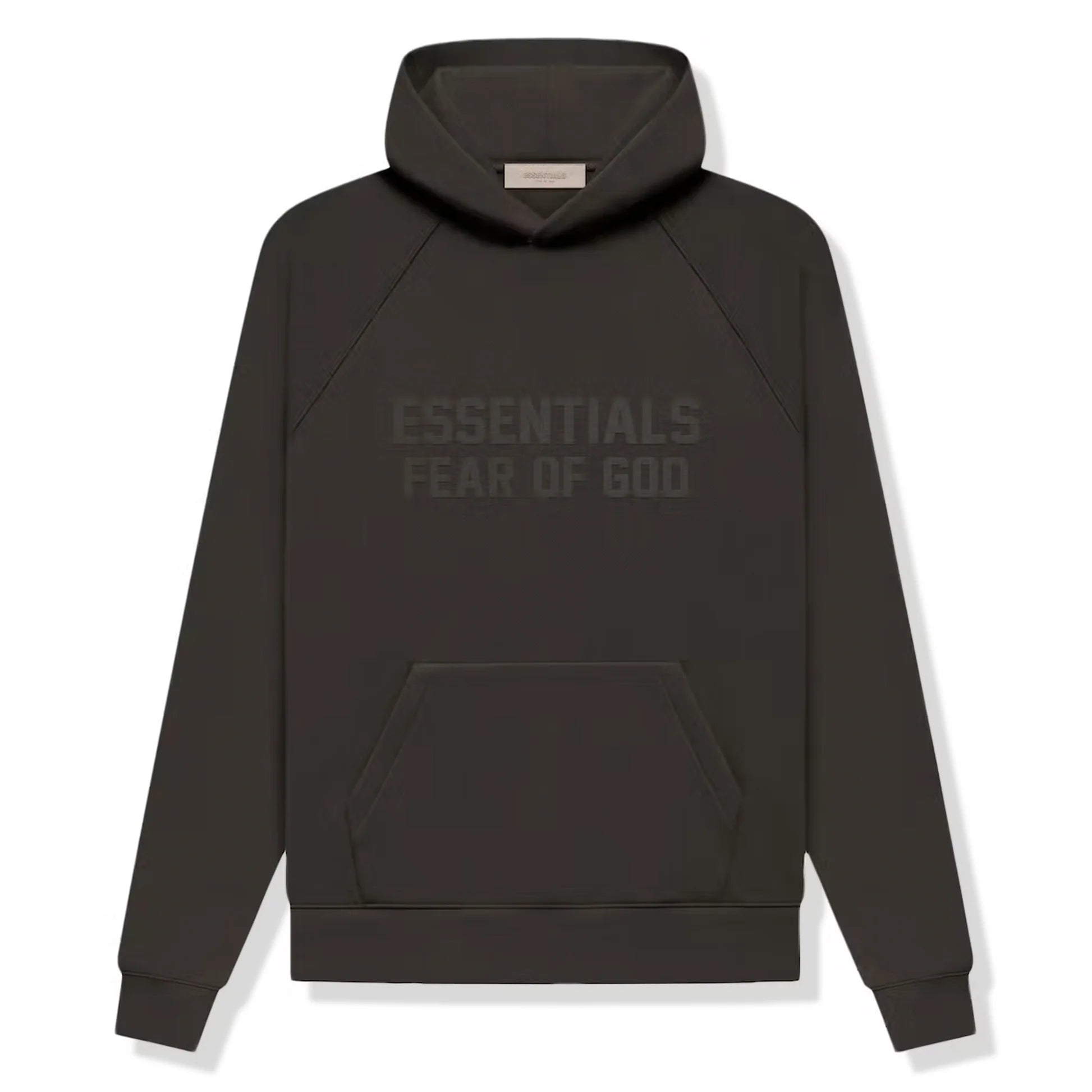 Fear Of God Essentials Logo Flocked Off Grey/Black Hoodie