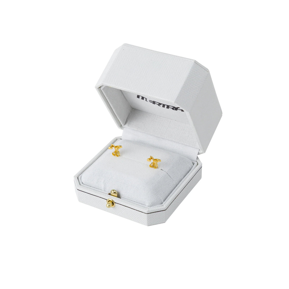 MERTRA LOGO STUD EARRINGS (GOLD)