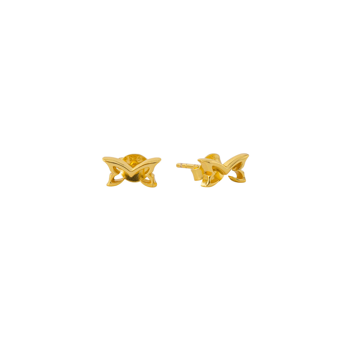MERTRA LOGO STUD EARRINGS (GOLD)