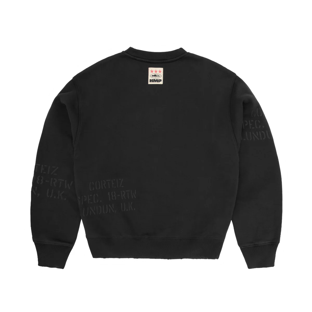 CORTEIZ HMP STENCIL CREWNECK [BLACK OVERDYE]