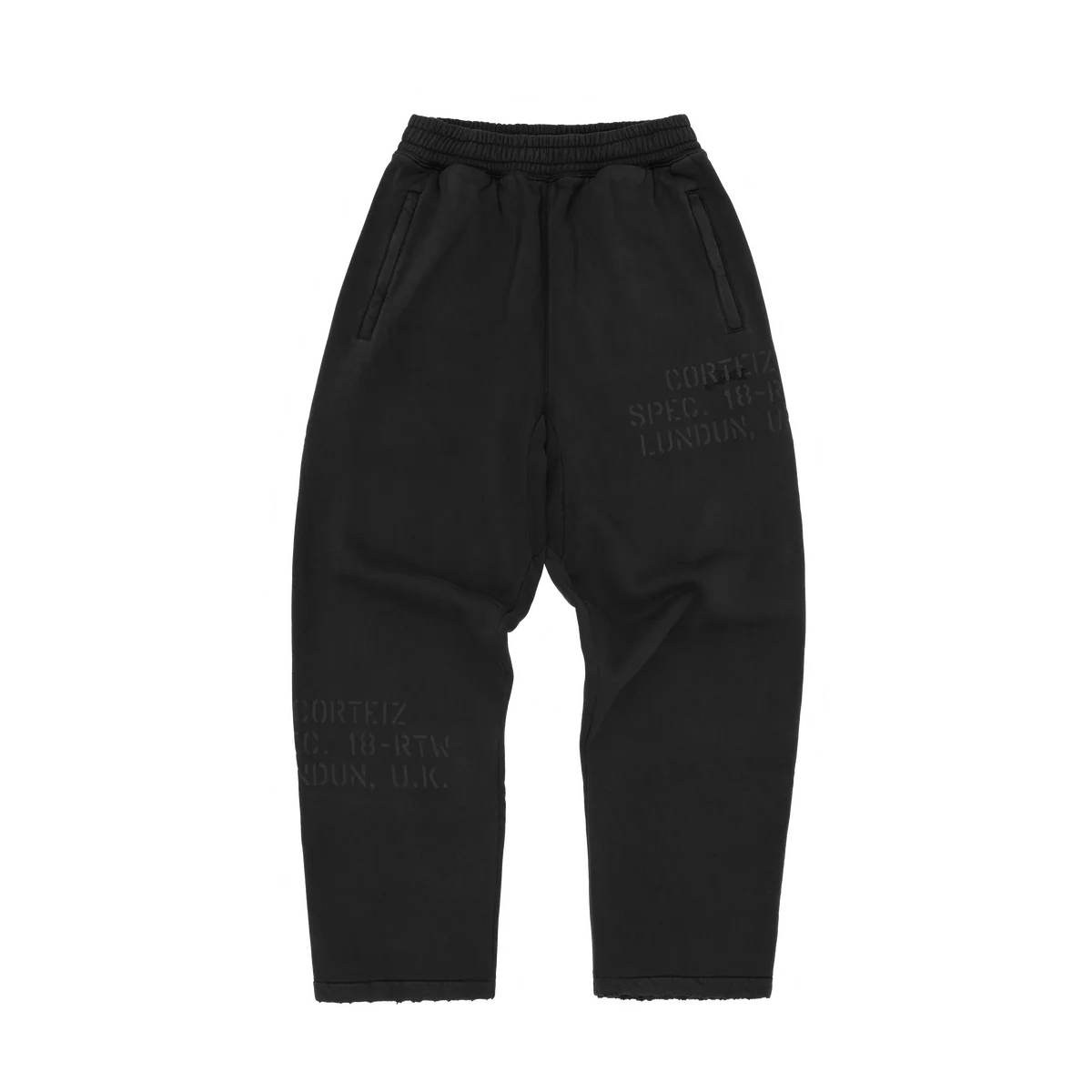 CORTEIZ HMP STENCIL OPEN HEM SWEATPANT [BLACK OVERDYE]