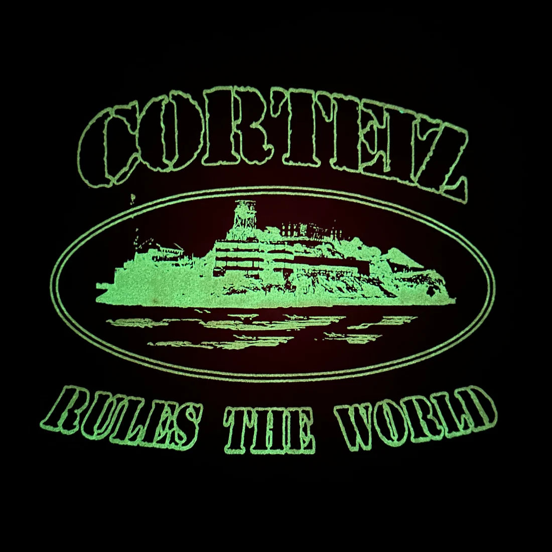 CORTEIZ RTW GLOW IN THE DARK OG ALACTRAZ T-SHIRT - BLACK