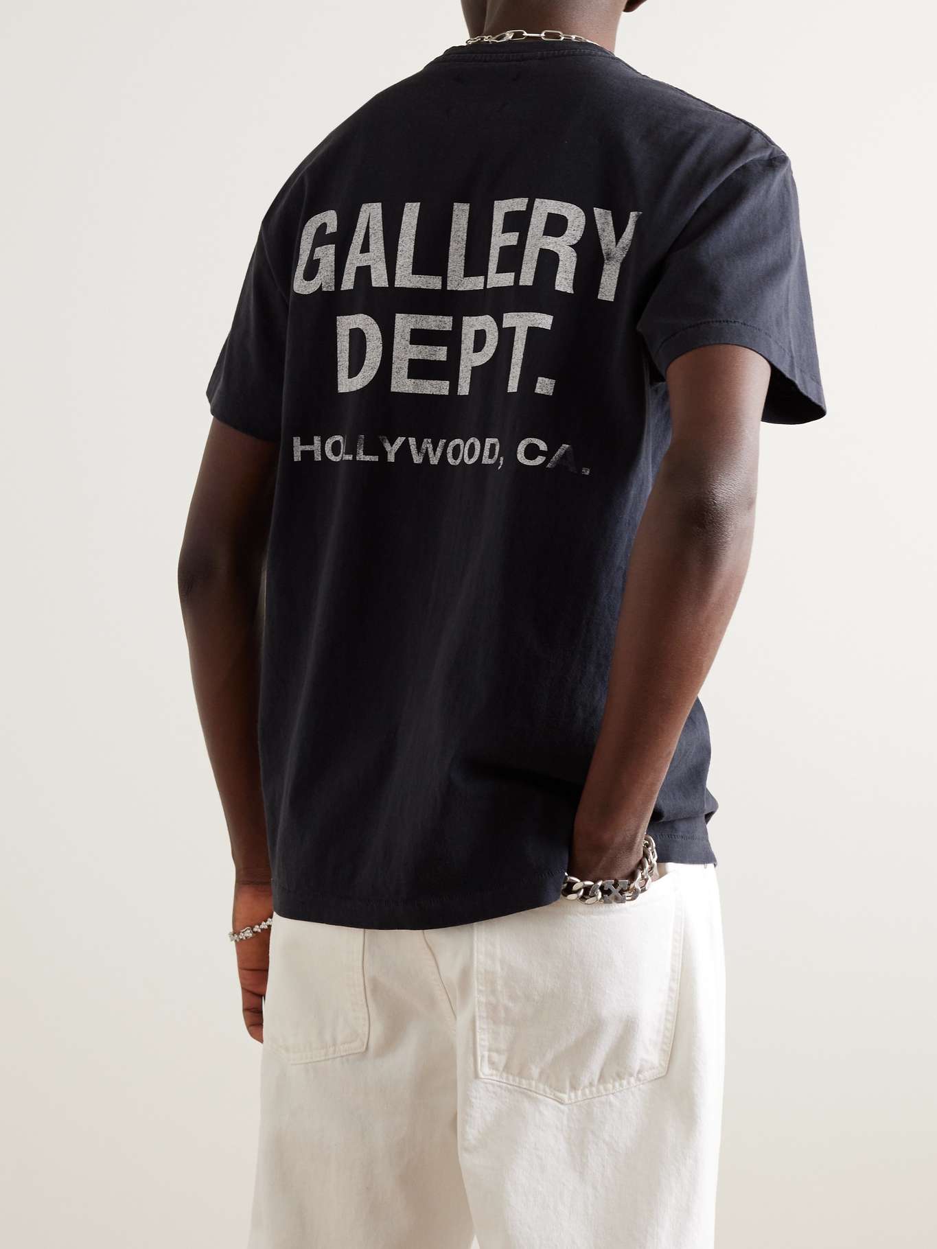 GALLERY DEPT Logo-Print Cotton-Jersey T-Shirt - Black