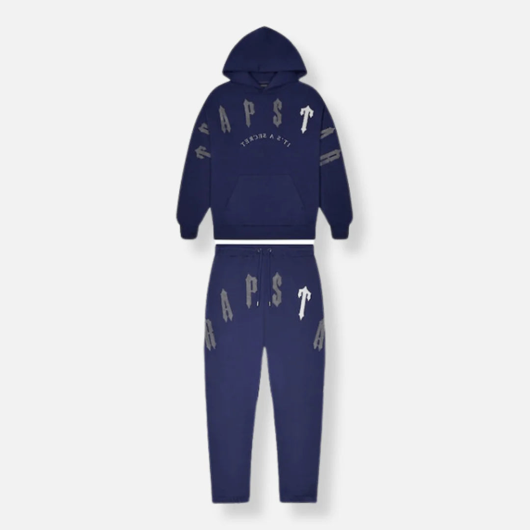 TRAPSTAR IRONGATE ARCH CHENILLE 2.0 HOODED TRACKSUIT - NAVY