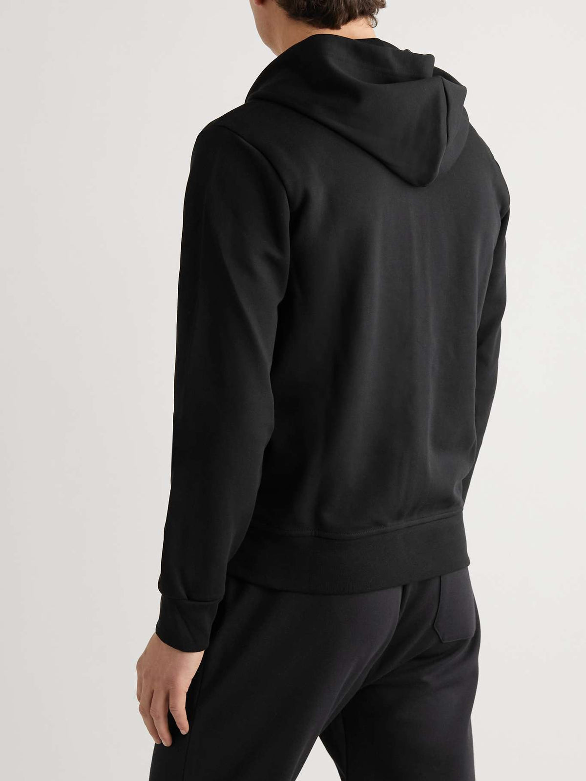 POLO RALPH LAUREN DOUBLE-KNIT TECH FULL-ZIP HOODIE - BLACK