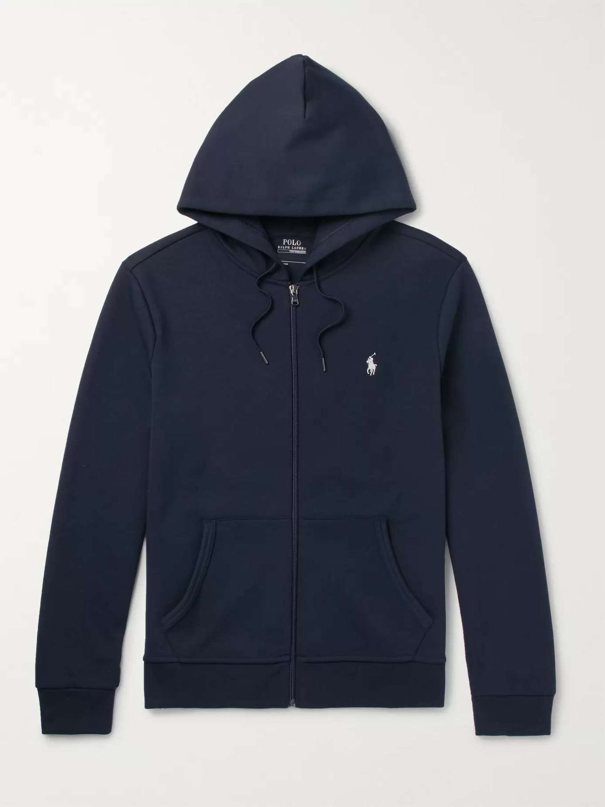 POLO RALPH LAUREN DOUBLE-KNIT TECH FULL-ZIP HOODIE - NAVY