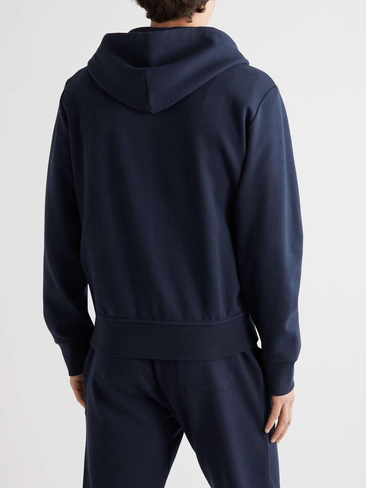 POLO RALPH LAUREN DOUBLE-KNIT TECH FULL-ZIP HOODIE - NAVY