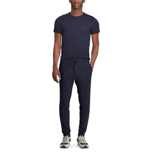 POLO RALPH LAUREN CUFFED LOGO TECH JOGGING BOTTOMS NAVY