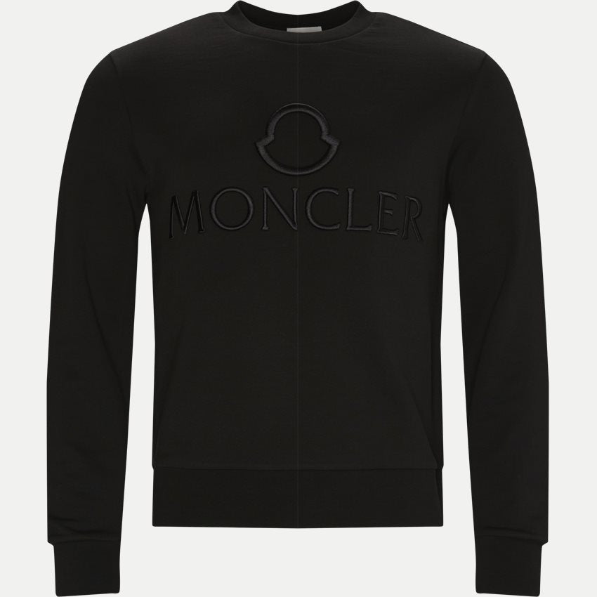 MONCLER EMBROIDED PATCH CHEST LOGO SWEATSHIRT BLACK