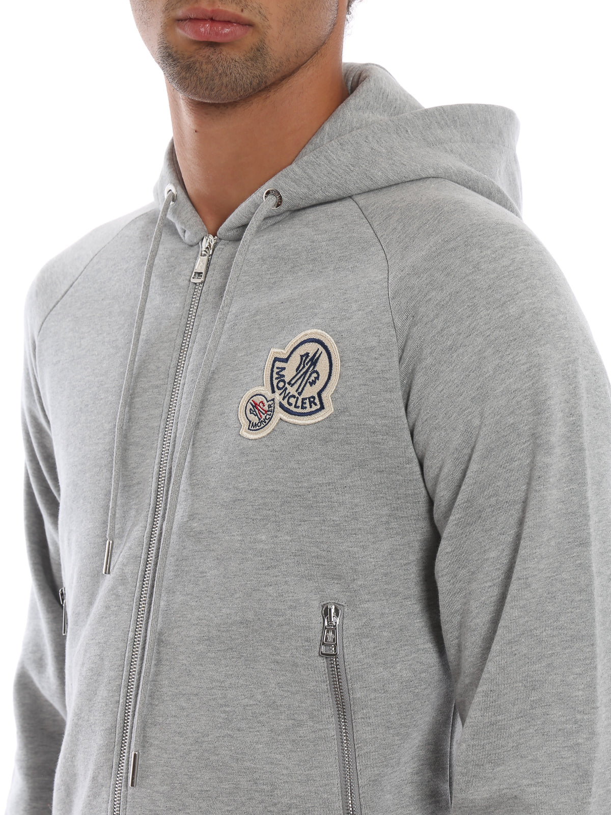 Moncler Big Logo Hoodie Grey