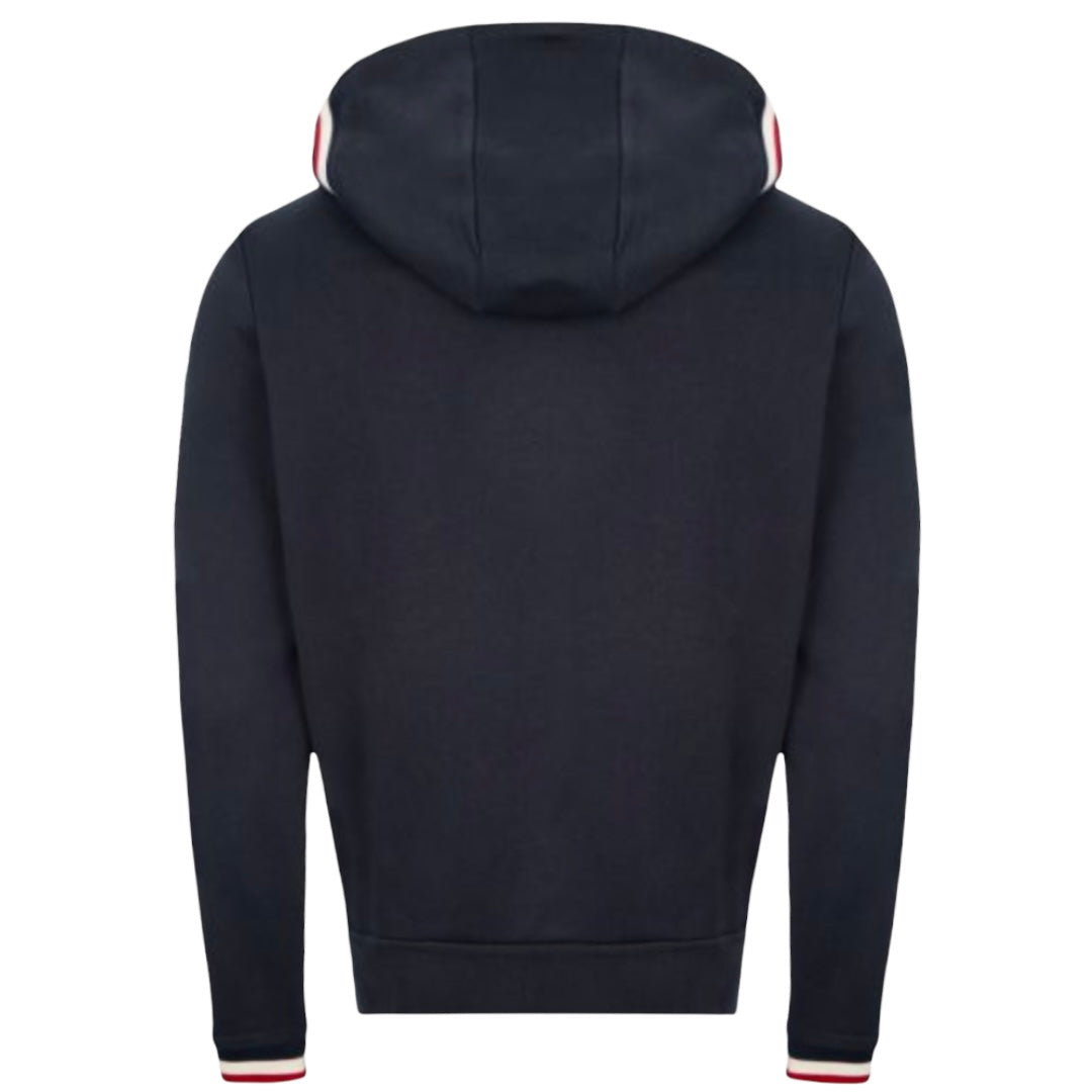 MONCLER LOGO ZIP HOODIE - NAVY