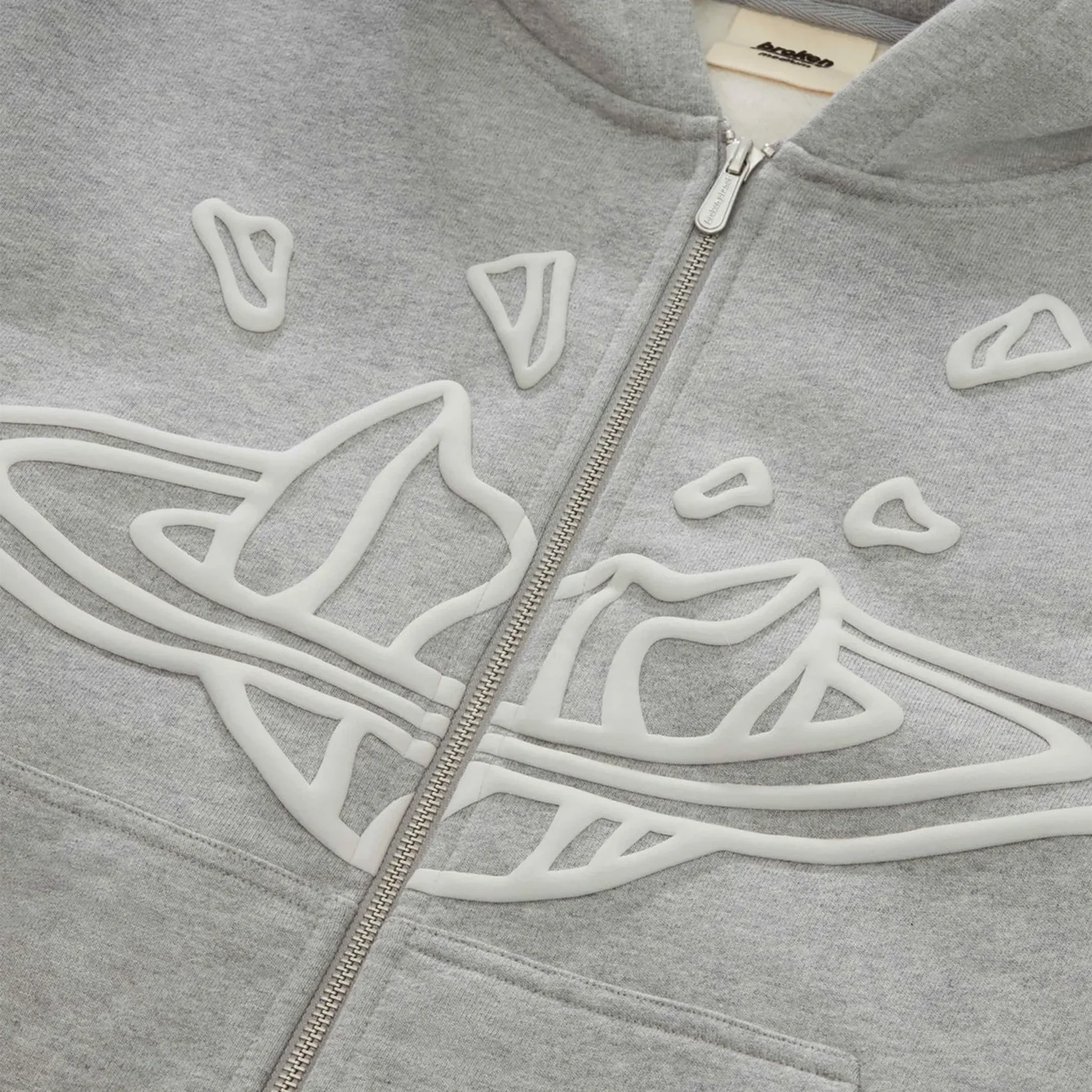 Broken Planet Market Zip-Up Hoodie 'Heather Grey'