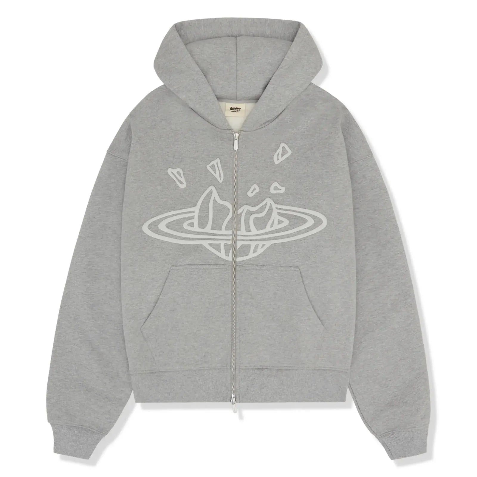 Broken Planet Market Zip-Up Hoodie 'Heather Grey'