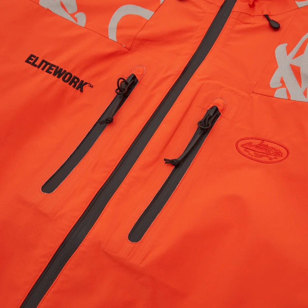 Corteiz Elitework Waterproof Shell Jacket - Orange