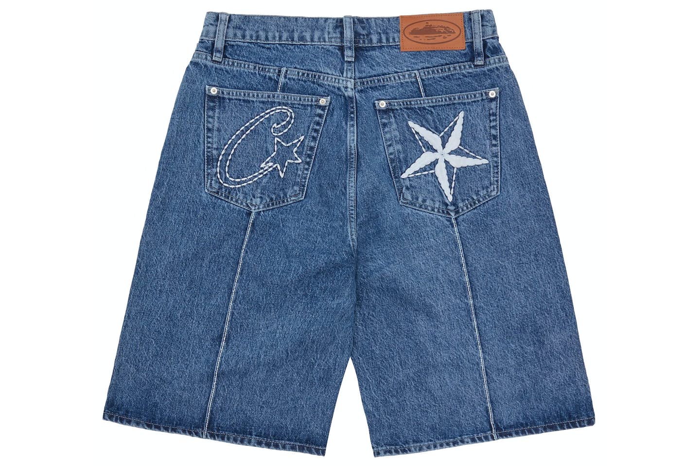 Corteiz C-Star Denim shorts - Faded Blue