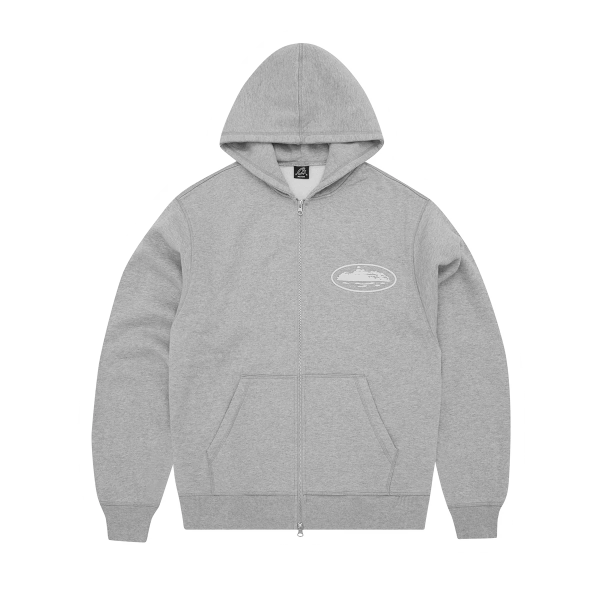 Corteiz ISLAND PUFF PRINT ZIP HOODIE [HEATHER GREY]
