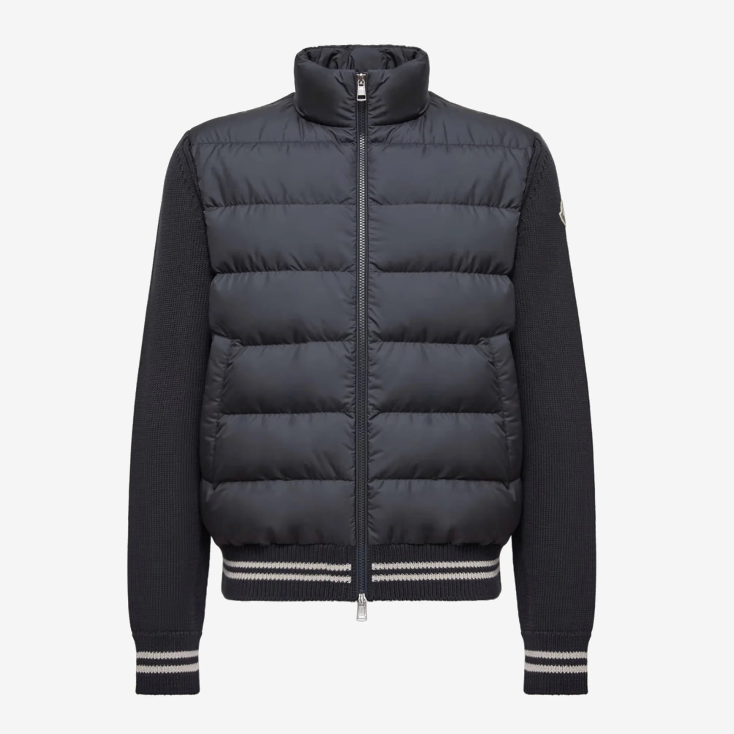Moncler Striped Trim Padded Cardigan - Navy
