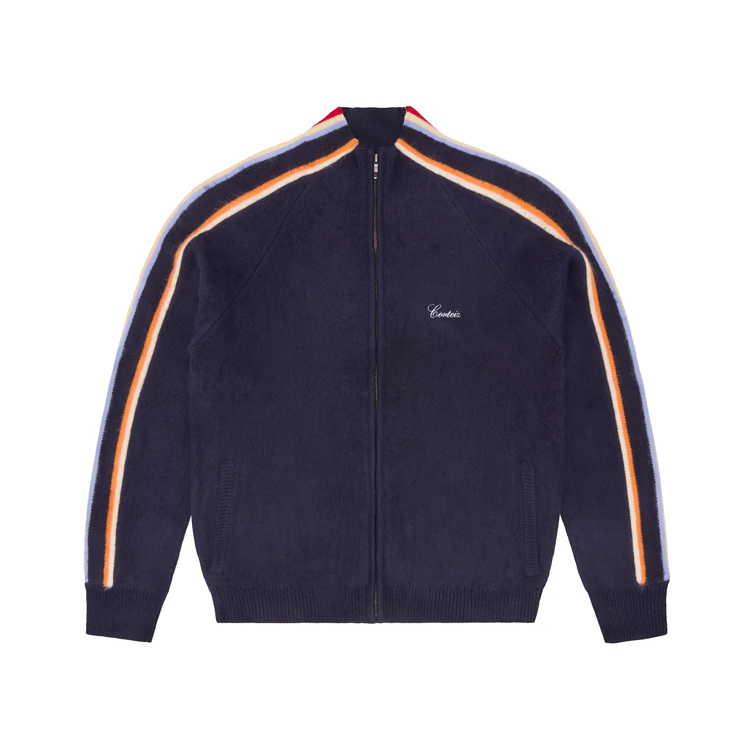 Corteiz MULTI STRIPE KNIT ZIP UP [NAVY]