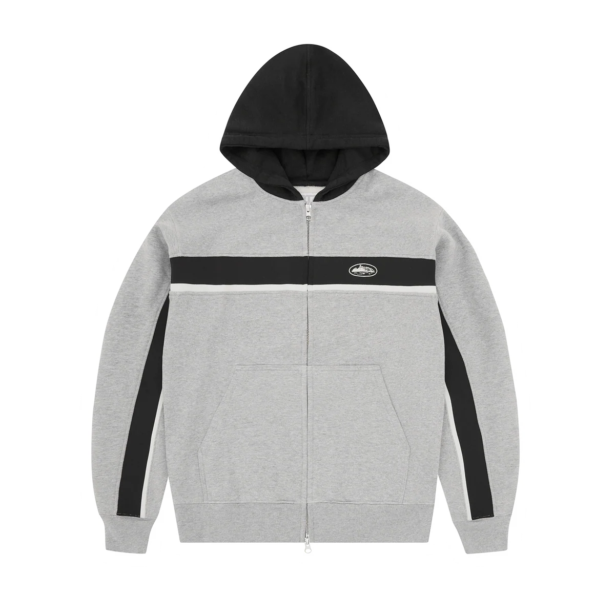 Corteiz RIBBED SPORTEIZ ZIP HOODIE [HEATHER GREY]