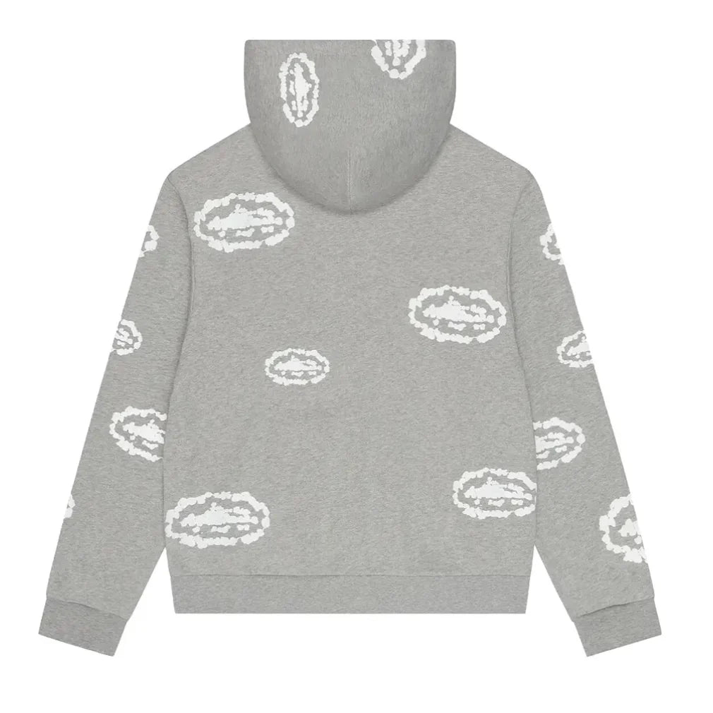 CORTEIZ X DENIM TEARS ZIP UP HOODIE GREY