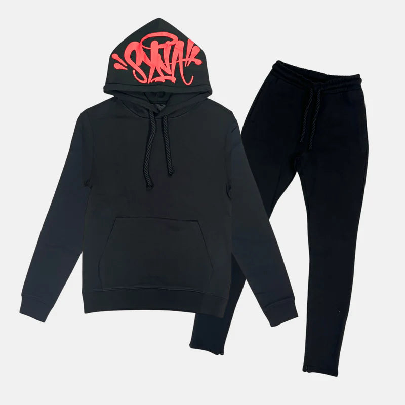 SYNA LOGO TRACKSUIT - BLACK/RED