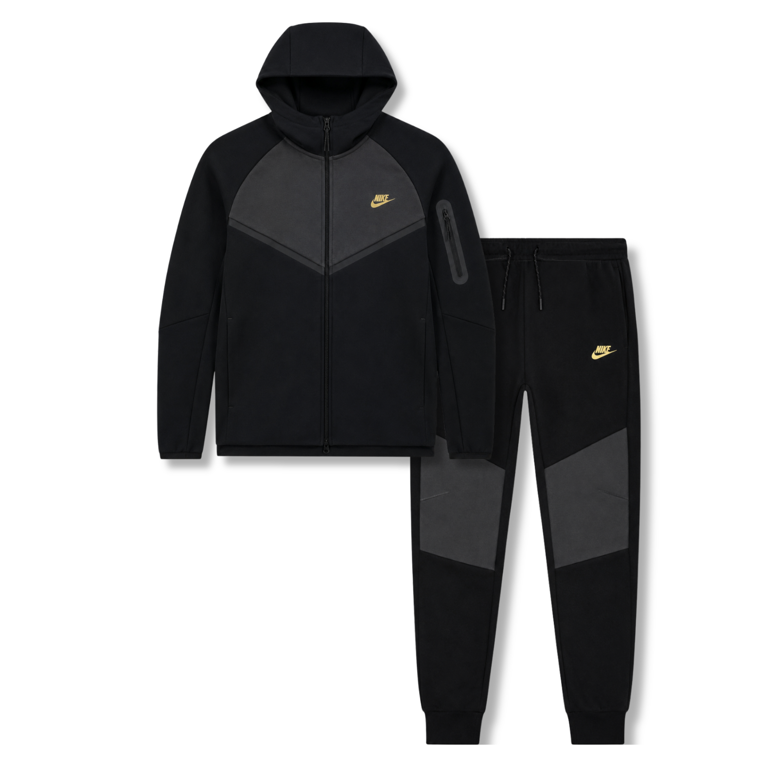 Nike Tech Fleece Full Zip Hoodie & Joggers Set Black/Synthetics 2025