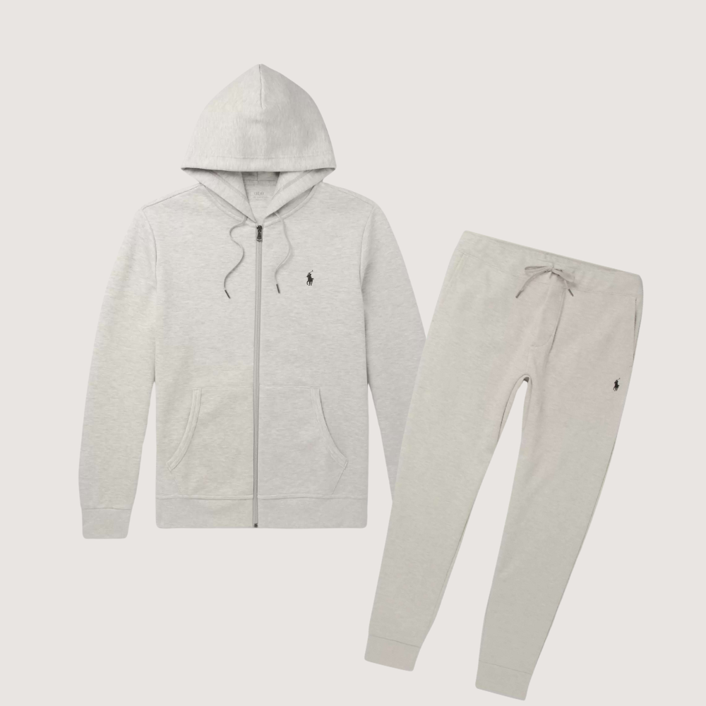 POLO RALPH LAUREN DOUBLE-KNIT TECH TRACKSUIT - LIGHT GREY