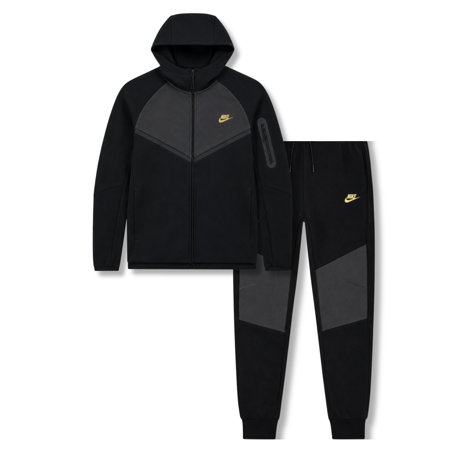 Nike Tech Fleece Full Zip Hoodie & Joggers Set Black/Synthetics 2025