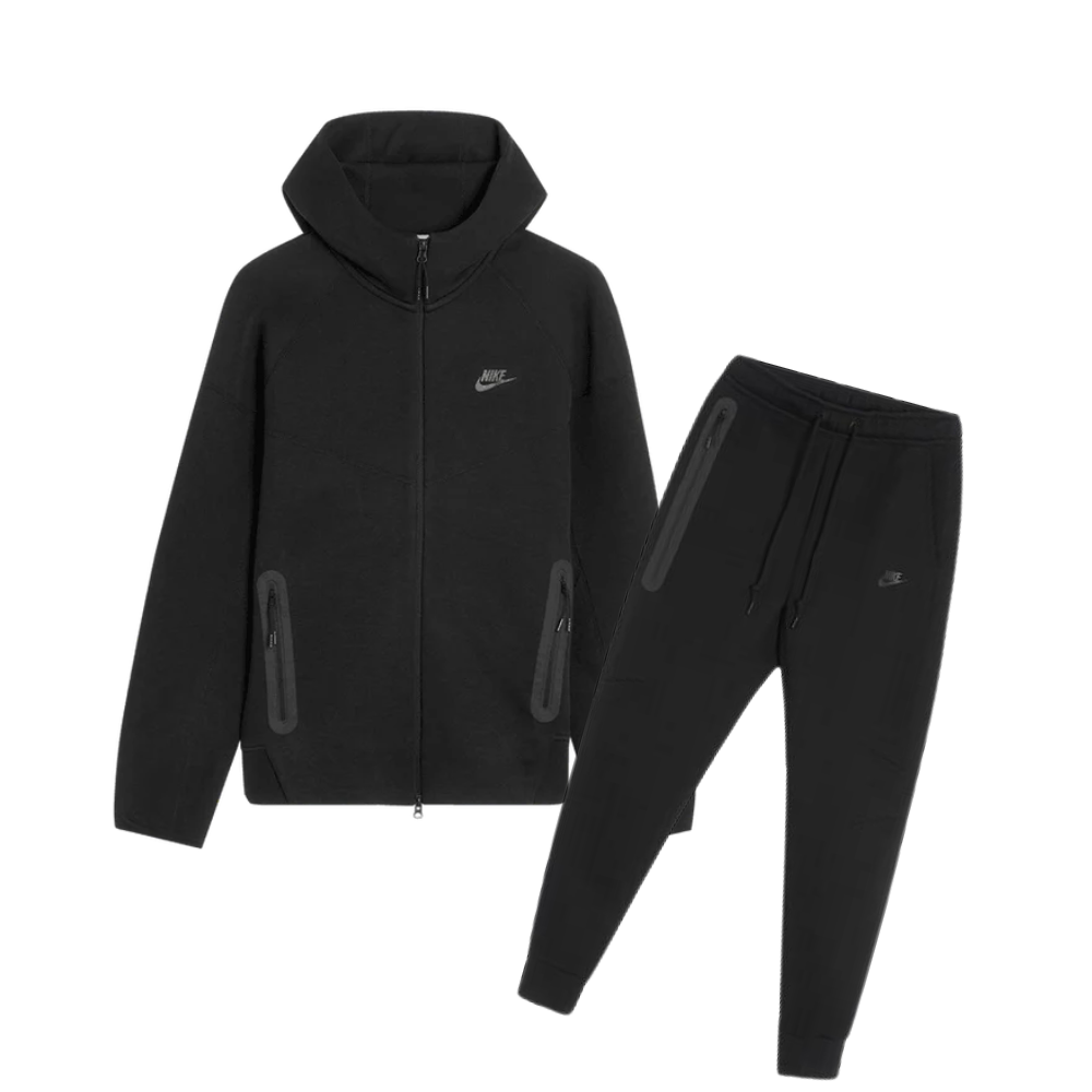 Nike Tech Fleece Full-Zip Hoodie & Joggers Set Black/Black