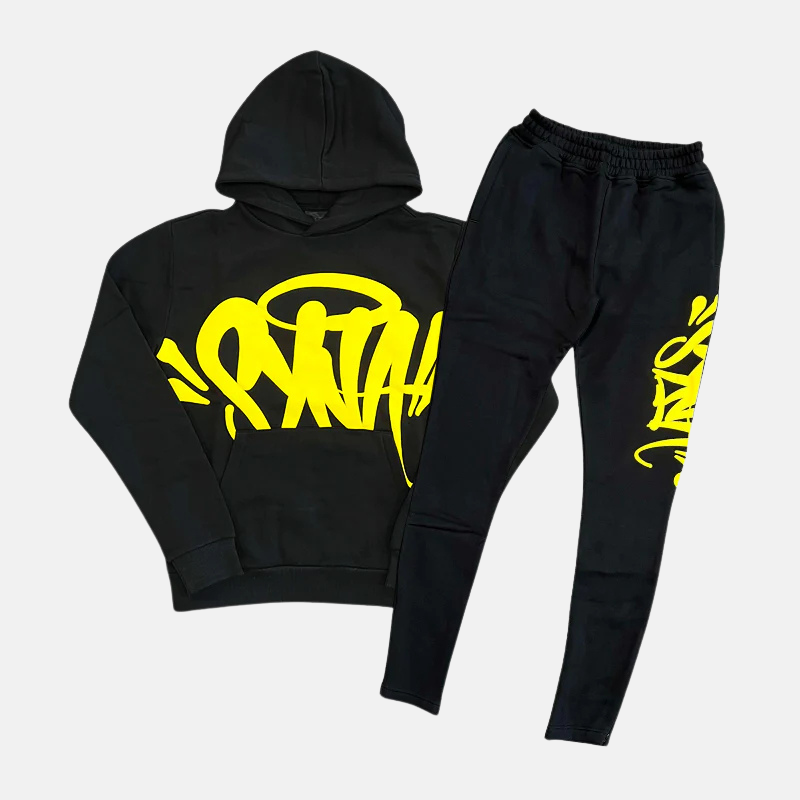 Syna World Logo Team Tracksuit - Black / Safety Yellow