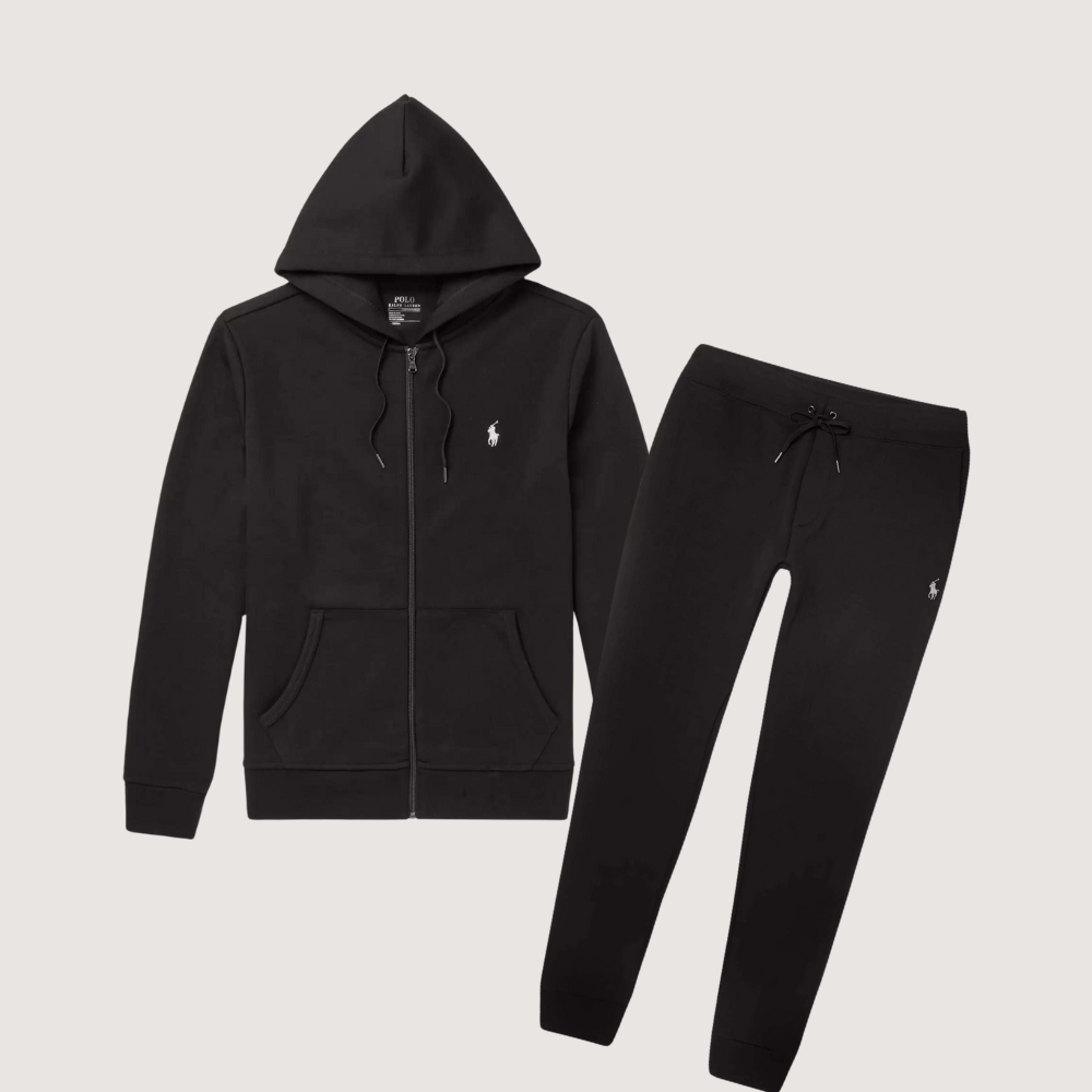 POLO RALPH LAUREN DOUBLE-KNIT TECH TRACKSUIT - BLACK