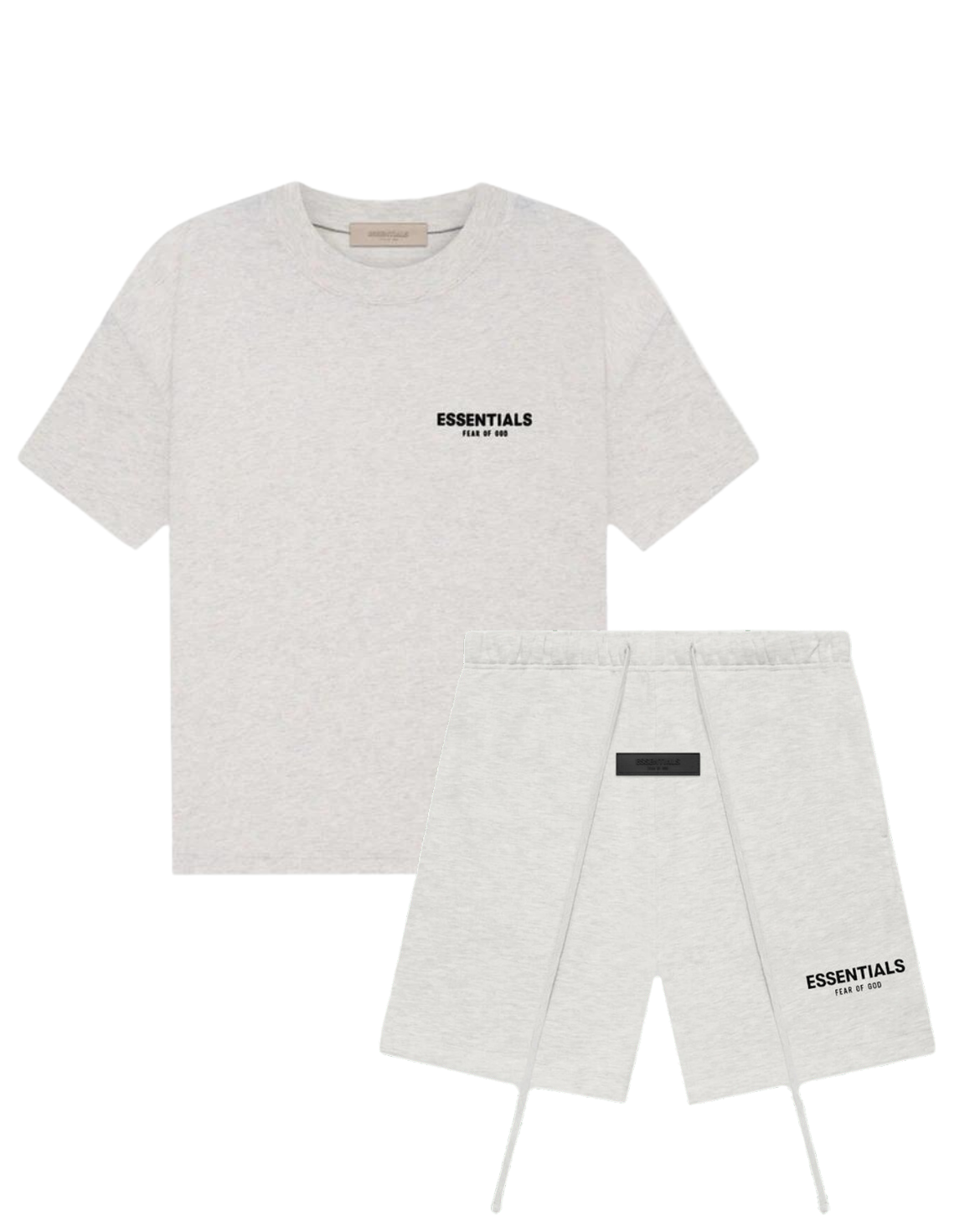 FEAR OF GOD ESSENTIALS SHORT SET LIGHT HEATHER OATMEAL (SS22)