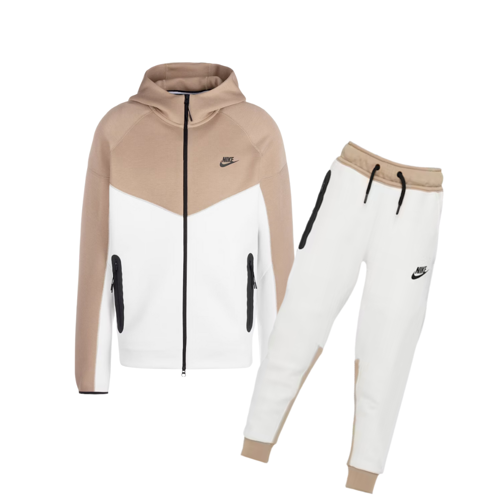 Nike Tech Fleece Full-Zip Hoodie & Joggers Summet/White/Khaki/Black