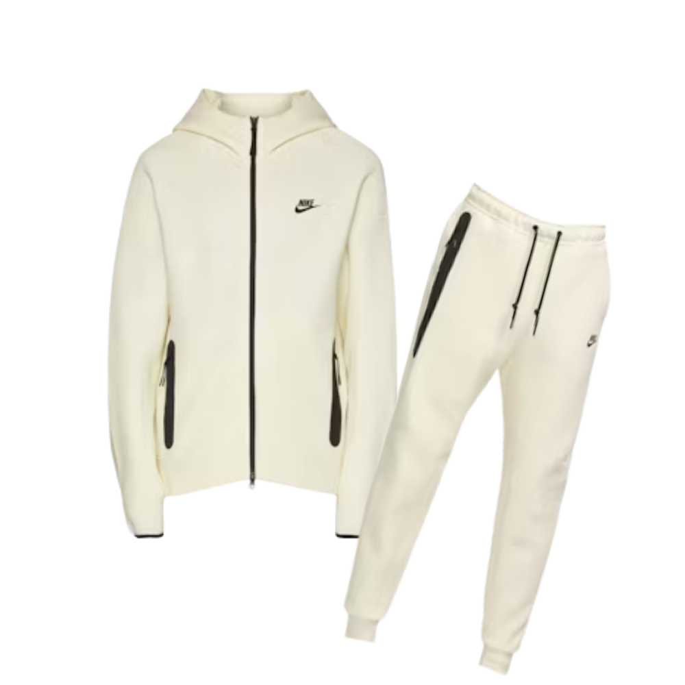 Nike Tech Fleece Full-Zip Hoodie & Joggers Coconut Milk/Black