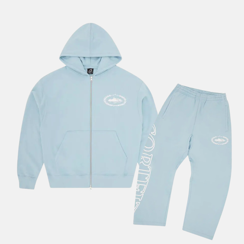 Corteiz Superior Royale Full-Zip Hoodie & Joggers Set - Baby Blue