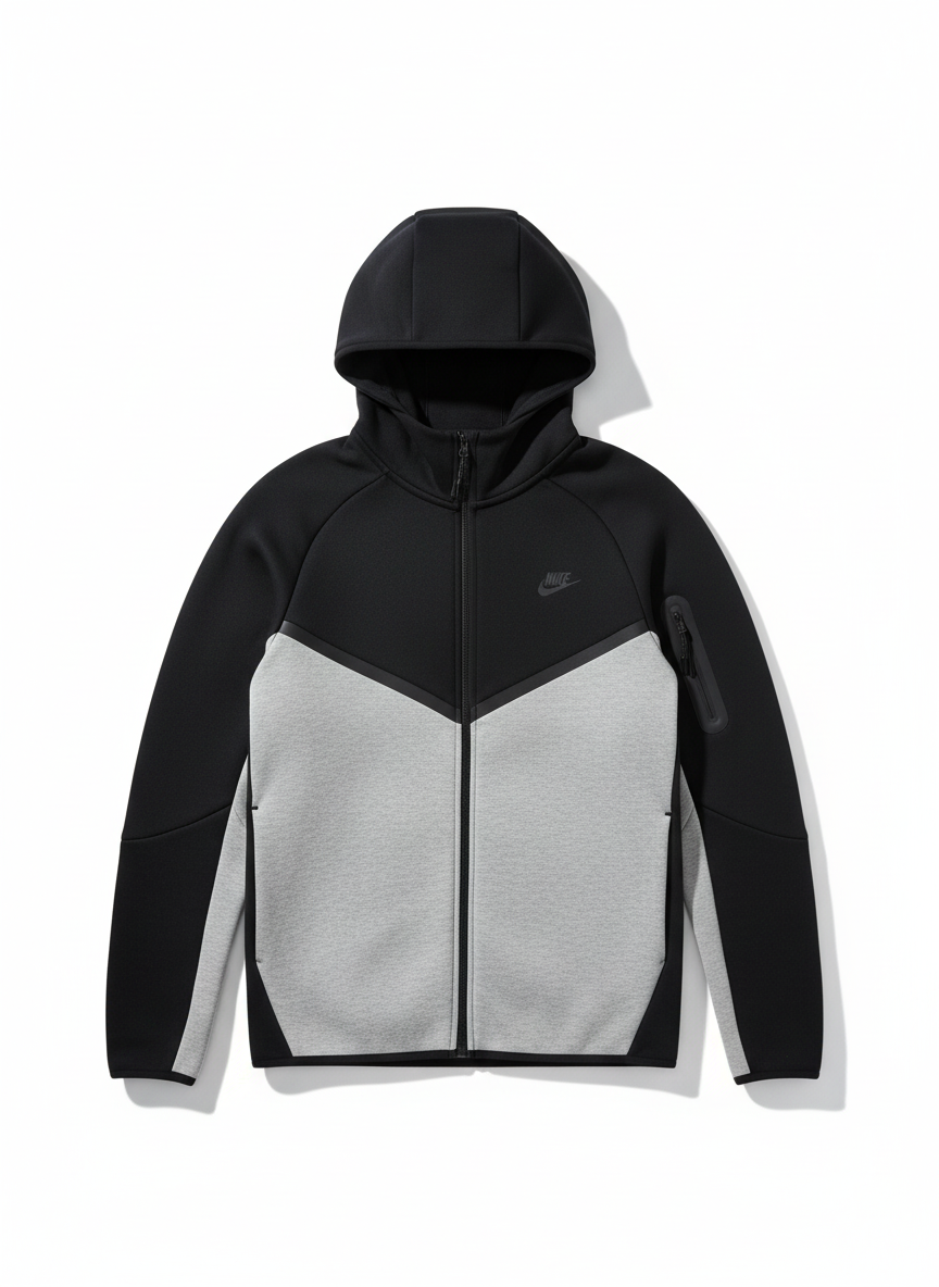 Nike Tech Fleece Full Zip Hoodie Grey/Black 2025