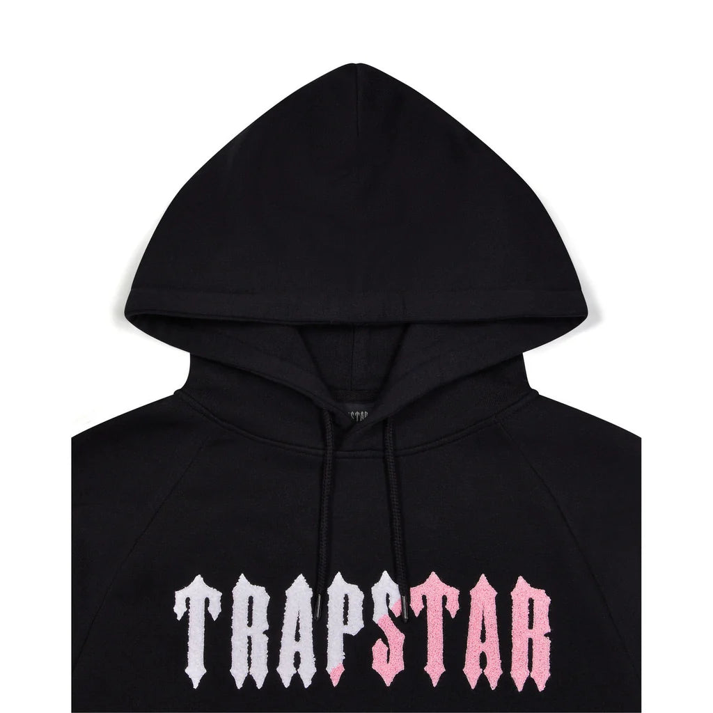 Trapstar Decoded Chenille Hooded Tracksuit - Black/Pink