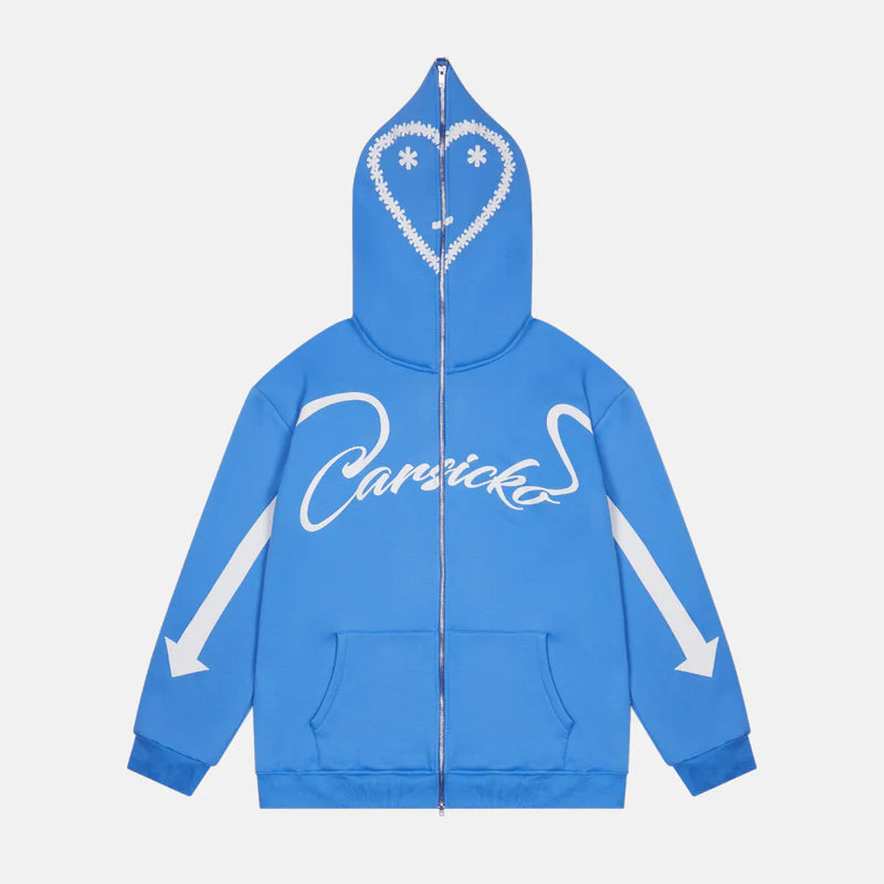 CARSICKO LOVE SPREAD ZIP UP HOODIE - UNIVERSITY BLUE