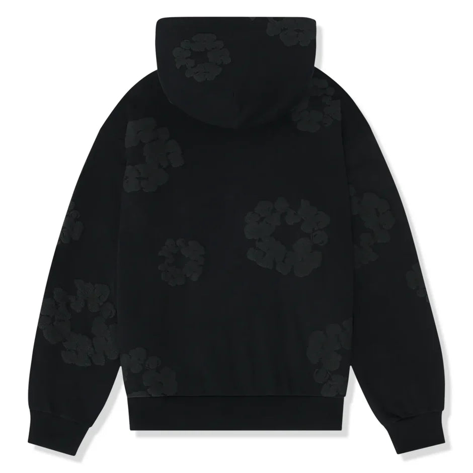 Denim Tears Cotton Wreath Black Monochrome Hoodie