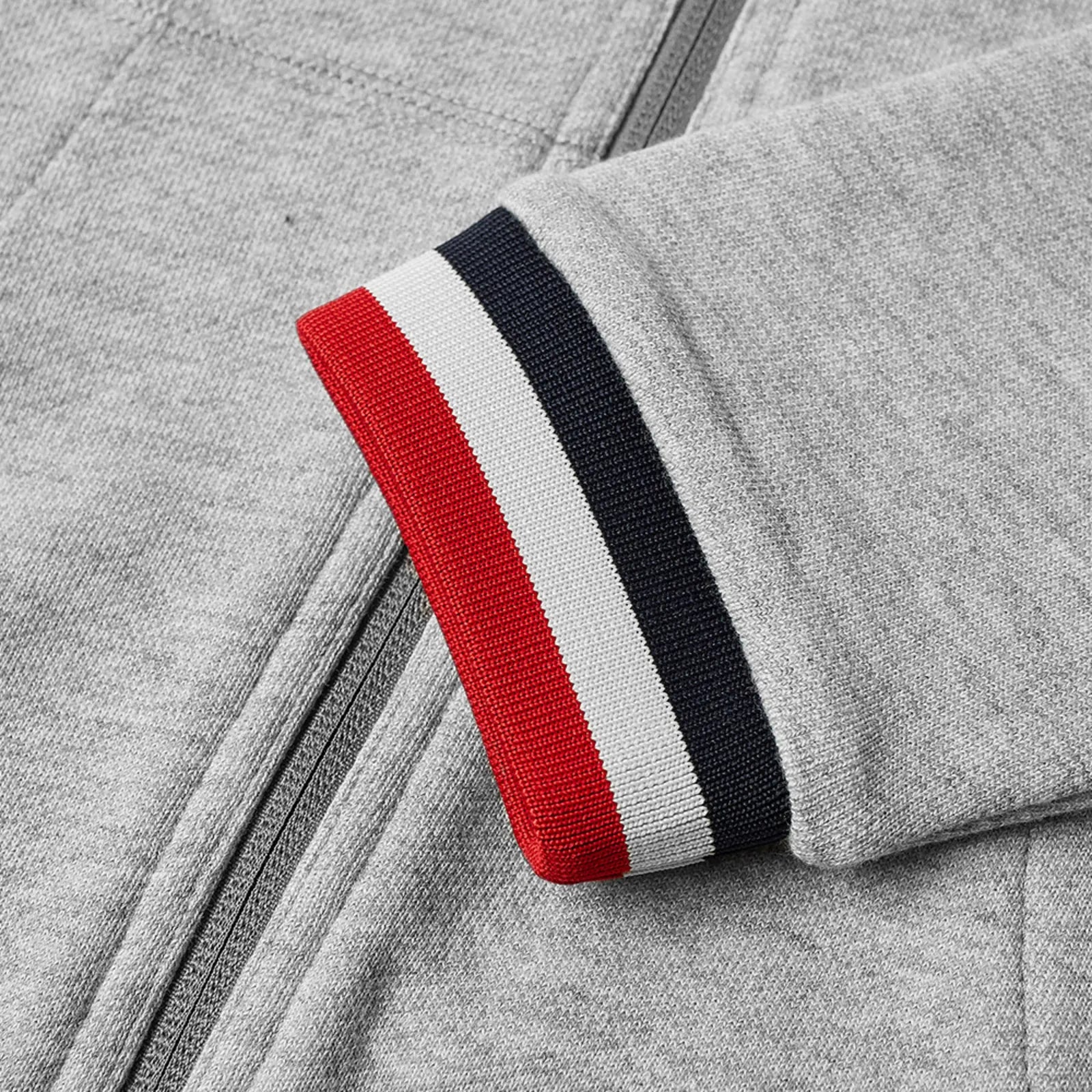 MONCLER LOGO ZIP HOODY - GREY