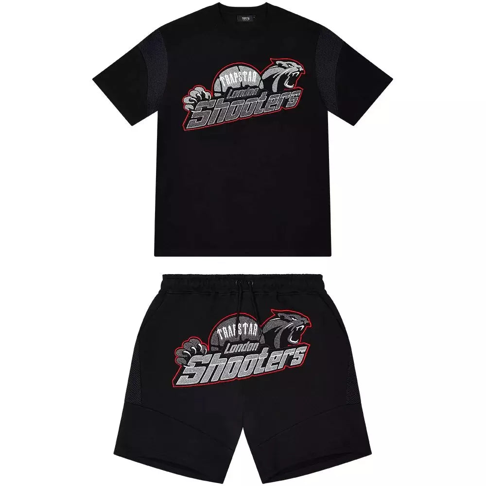 Trapstar Shooters Short Set 2023 - Black / Red