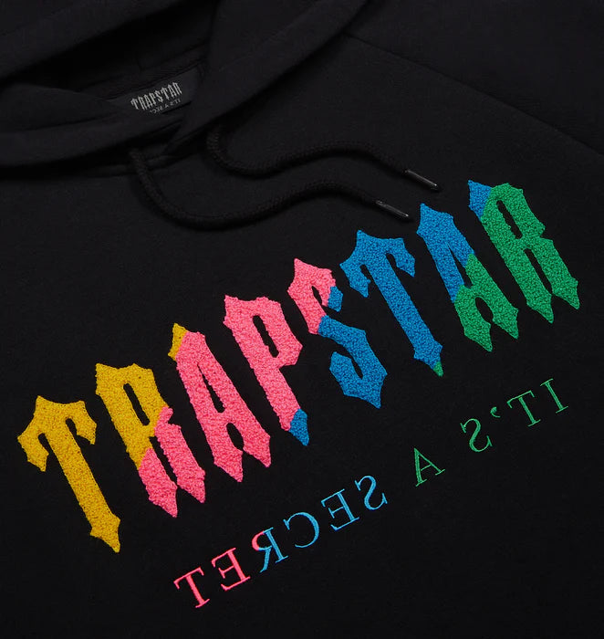 TRAPSTAR CHENILLE DECODED HOODED TRACKSUIT - BLACK CANDY FLAVOURS