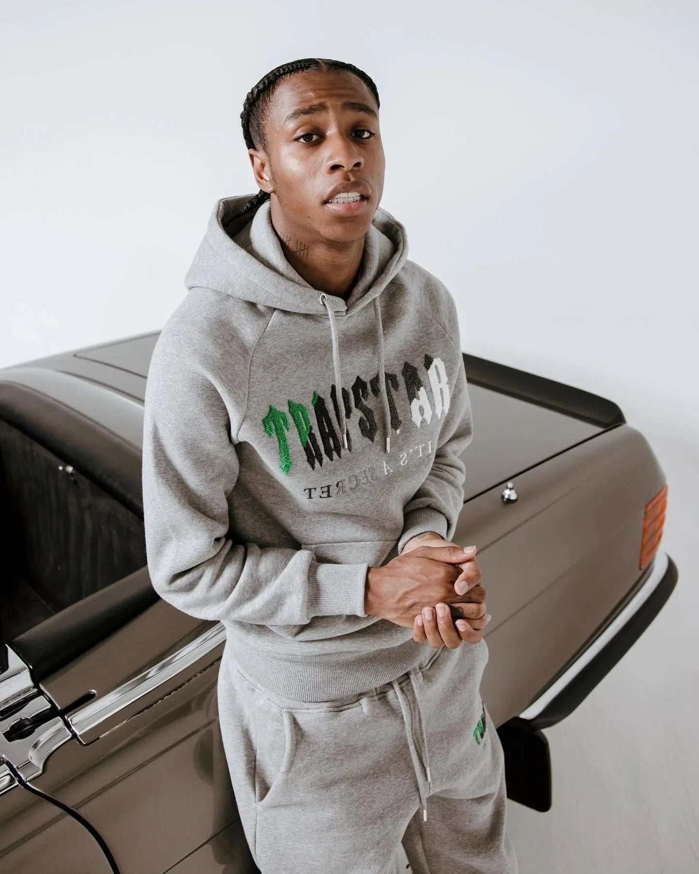 TRAPSTAR CHENILLE DECODED TRACKSUIT - GREY/GREEN