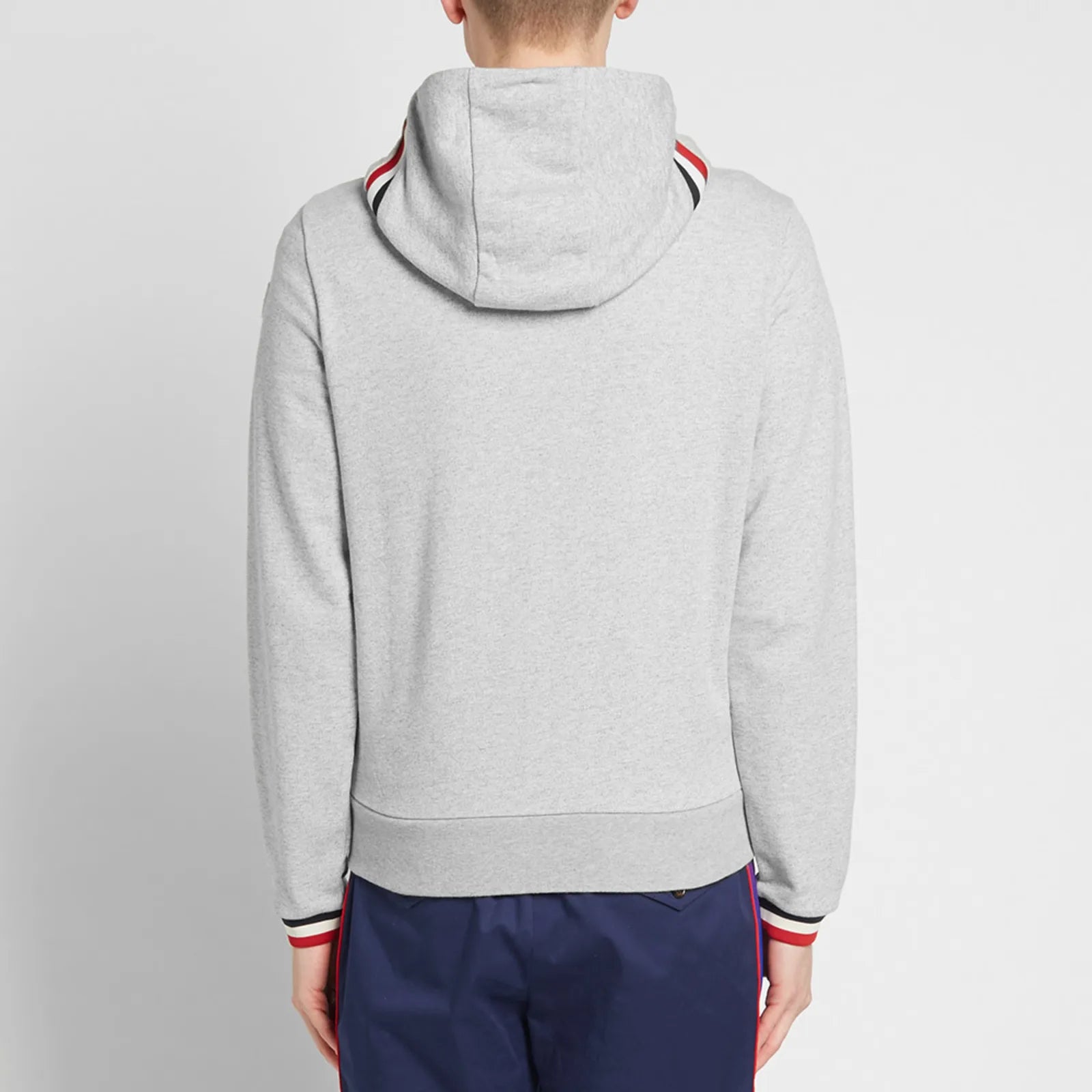 MONCLER LOGO ZIP HOODY - GREY