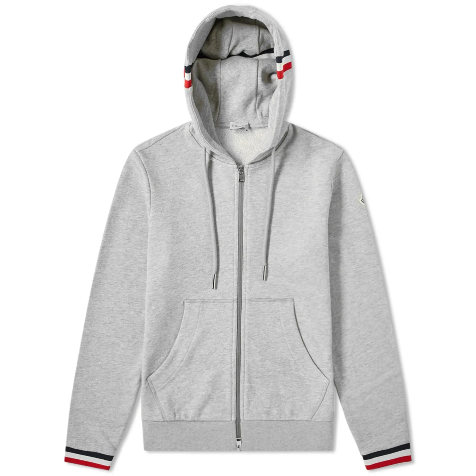 MONCLER LOGO ZIP HOODY - GREY