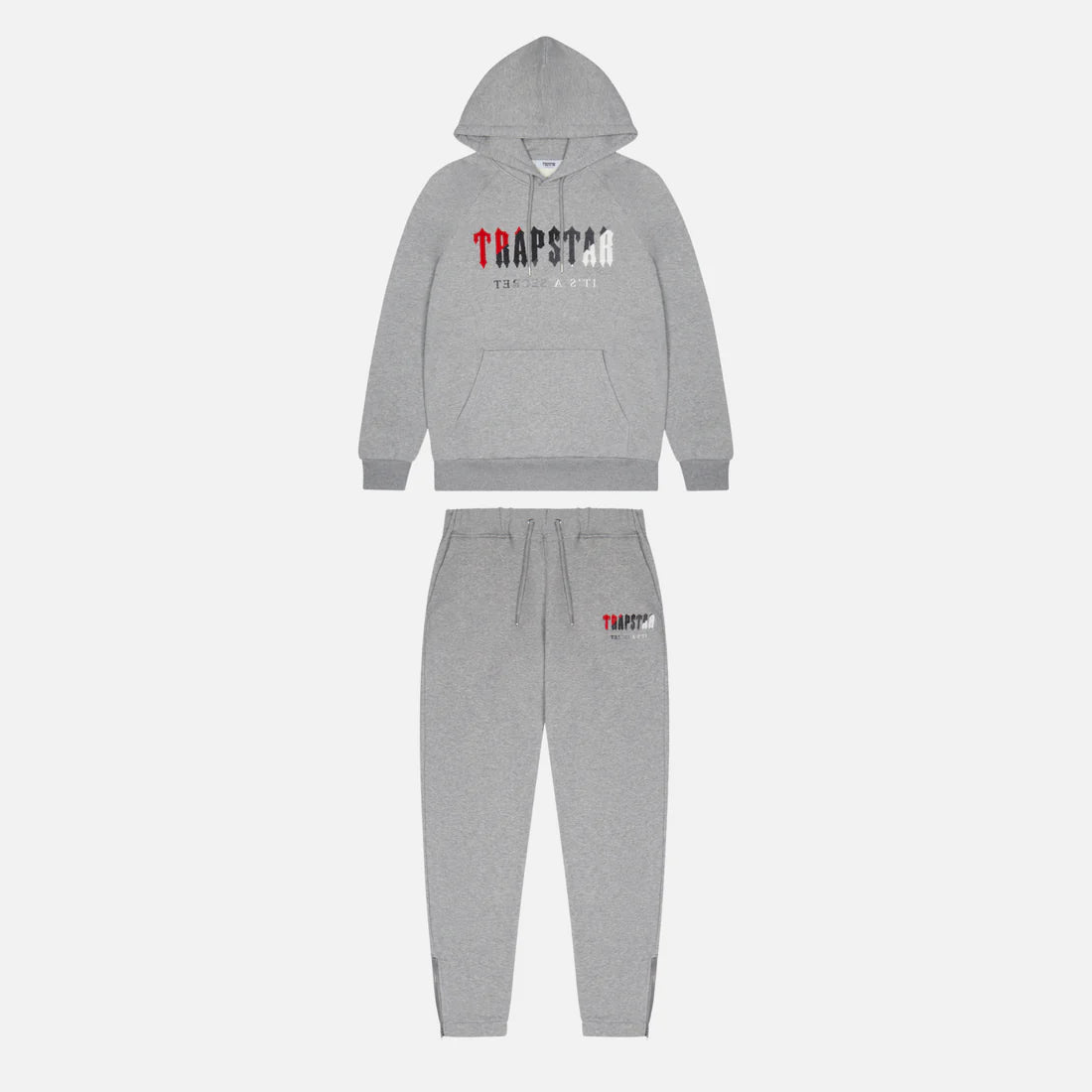 TRAPSTAR CHENILLE DECODED TRACKSUIT - GREY / RED