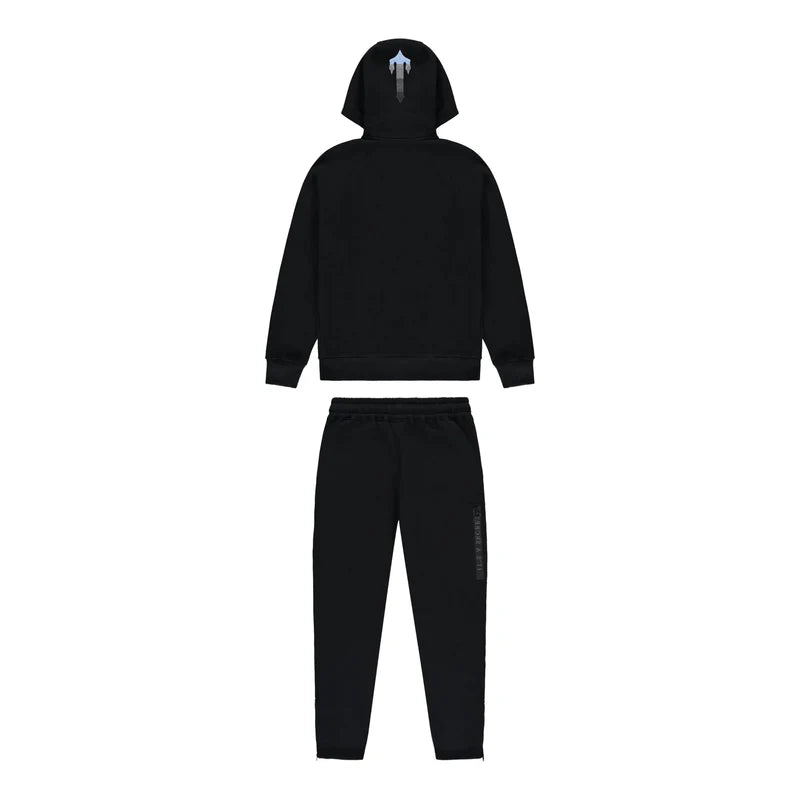 TRAPSTAR CHENILLE DECODED 2.0 HOODED TRACKSUIT - BLACK / ICE BLUE