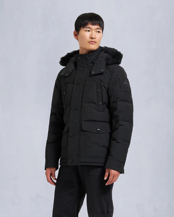 MOOSE KNUCKLE ONYX ROUND ISLAND SHEARLING DOWN JACKET