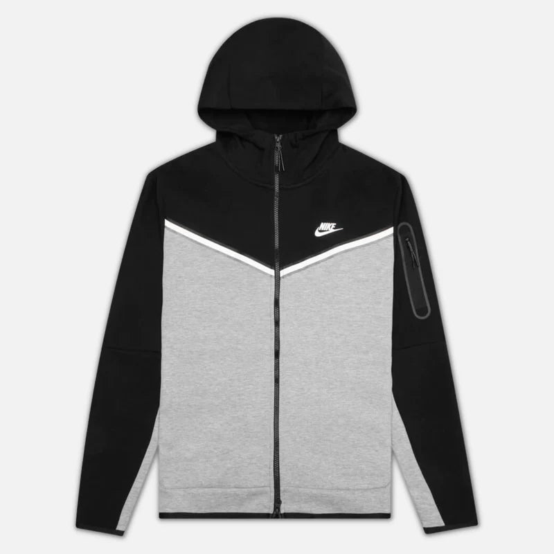 NIKE TECH FLEECE TRACKSUIT - BLACK, GREY & WHITE